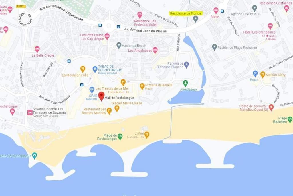 Appartement Le Florid Cap D'Agde, T2 , 4 Pers, 200M Plage, Terrasse Екстериор снимка